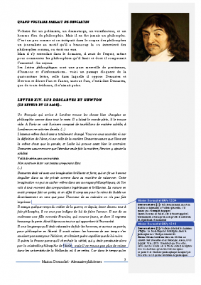 Descartes portrait par Voltaire