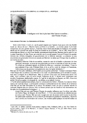 Jacques Maritain une trajectoire intellectuelle et humaine