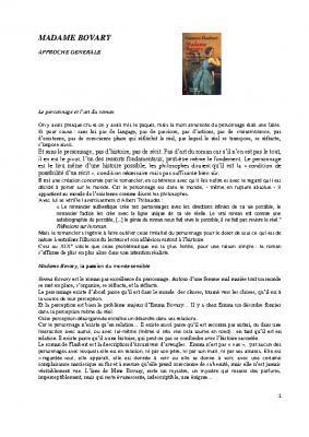 Madame Bovary approche générale 1 PDF