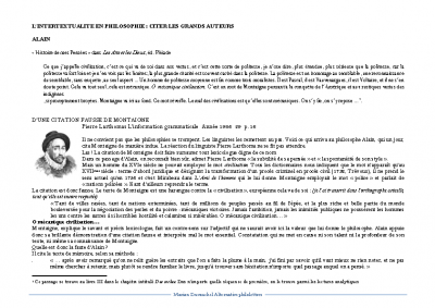 Quand Alain commente Montaigne